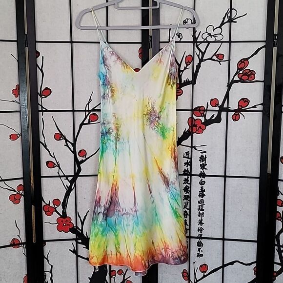 Dannijo Tye Dye Mini Slip Dress 100% Silk - Picture 2 of 9